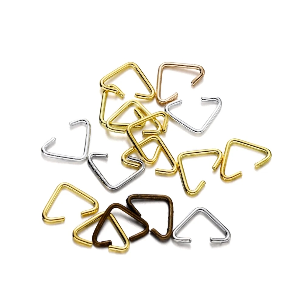 100pcs Metal Iron Triangle Clasps Connectors Jump Rings For Diy Earrings Bracelet Necklace Jewelry Making Accessories