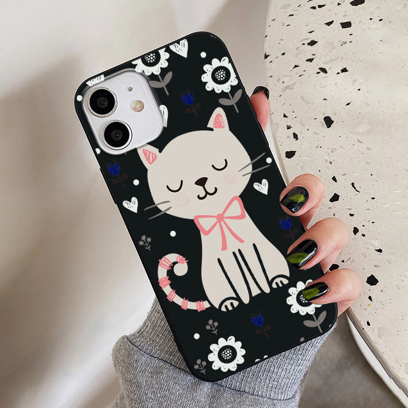 cat pattern silicon phone case iphone14 14plus 14pro - Temu