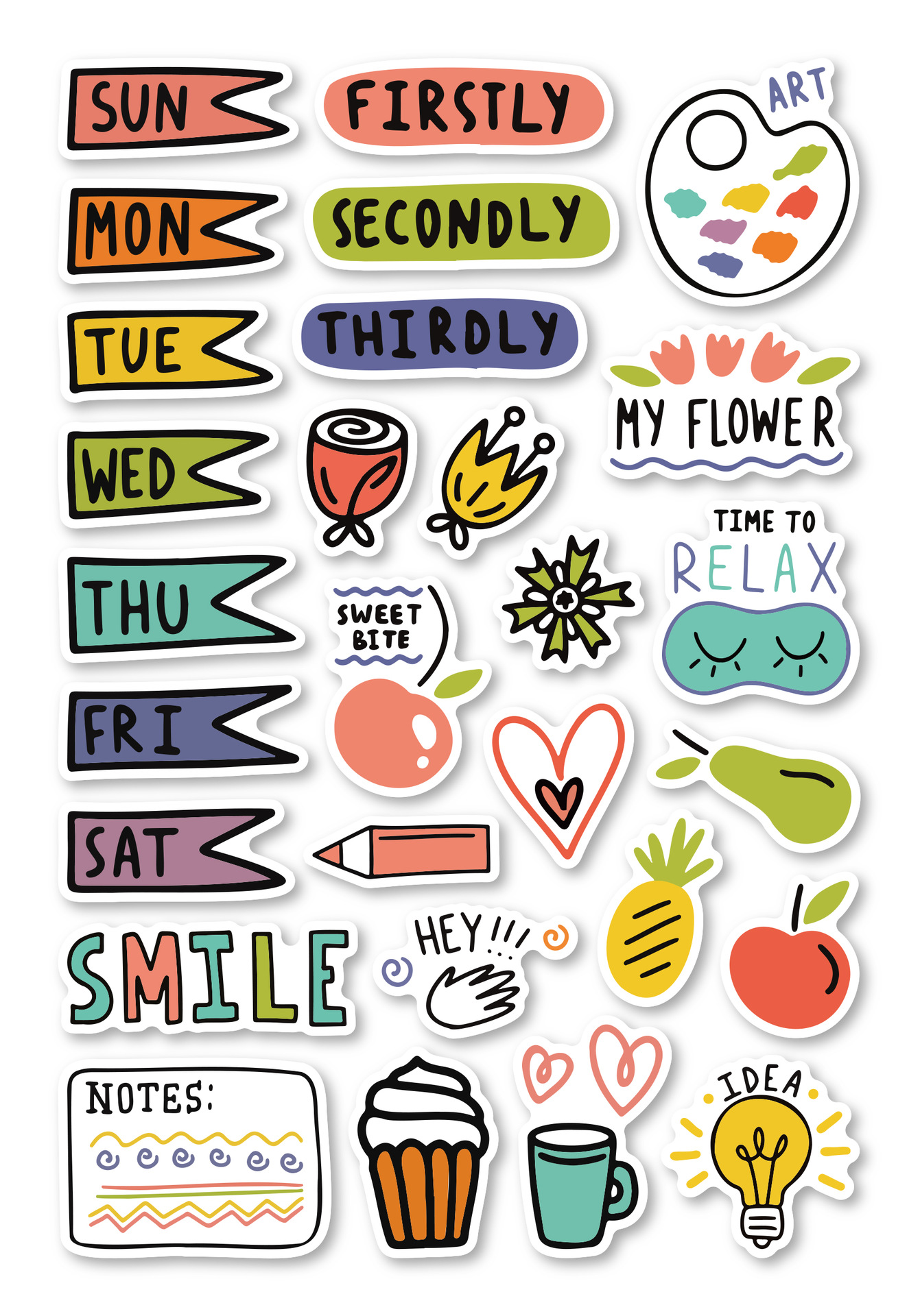 Cute Planner Stickers, Planner Elements, Journaling Elements