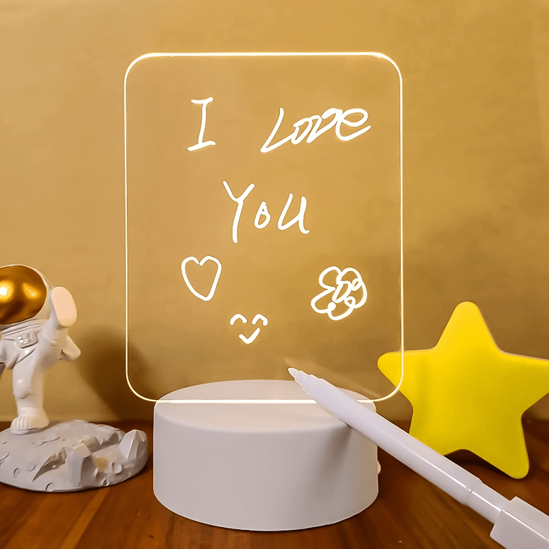 

1pc Note Board Creative Led Night Light Usb Message Board Holiday Light With Pen Gift For Children Girlfriend Decoration, Children's Night Light Writing Lamp