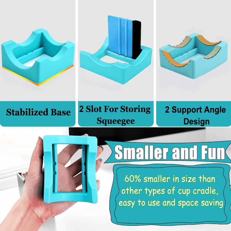 5 PCS Silicone Cup Cradle for Tumblers Set, Tumbler Holder with Built-in  Slot for Apply Vinyl Decals for Tumblers, Tumbler Stand Cup Holder Set with
