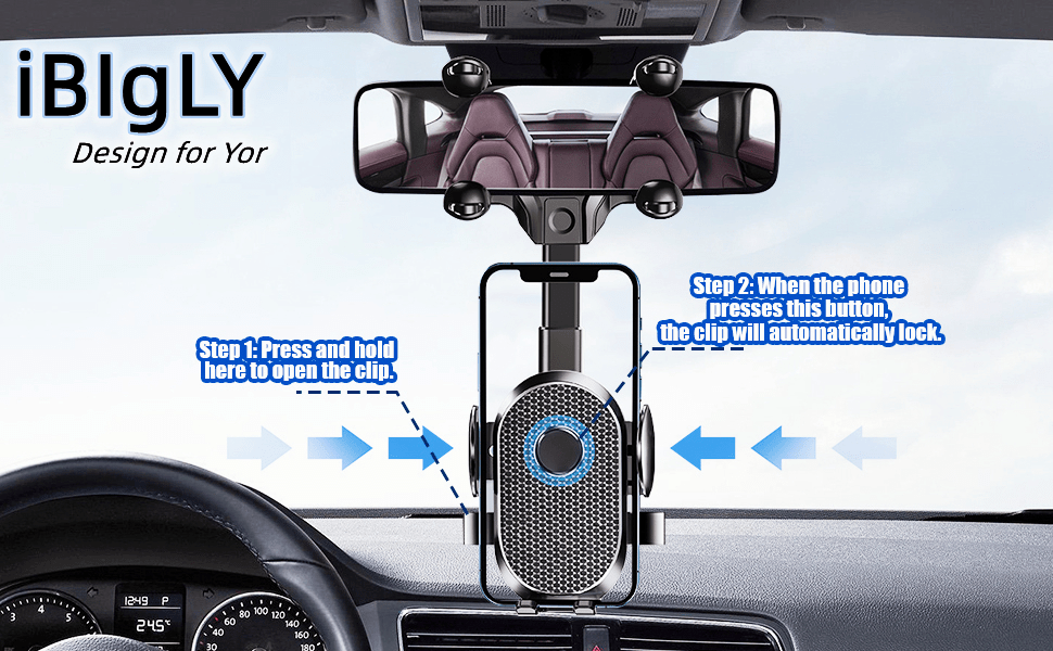 2023 upgraded car phone mount rearview mirror phone holder adjustable napper mount 360 rotation retractable universal car phone mount for all phones gift for birthday easter presidents day boy girlfriend details 0