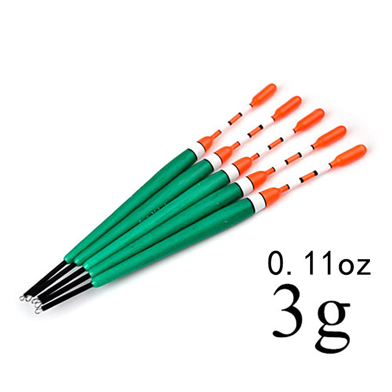 Ftk 5pcs Fishing Float Baal Wood Material Vertical Fishing Float