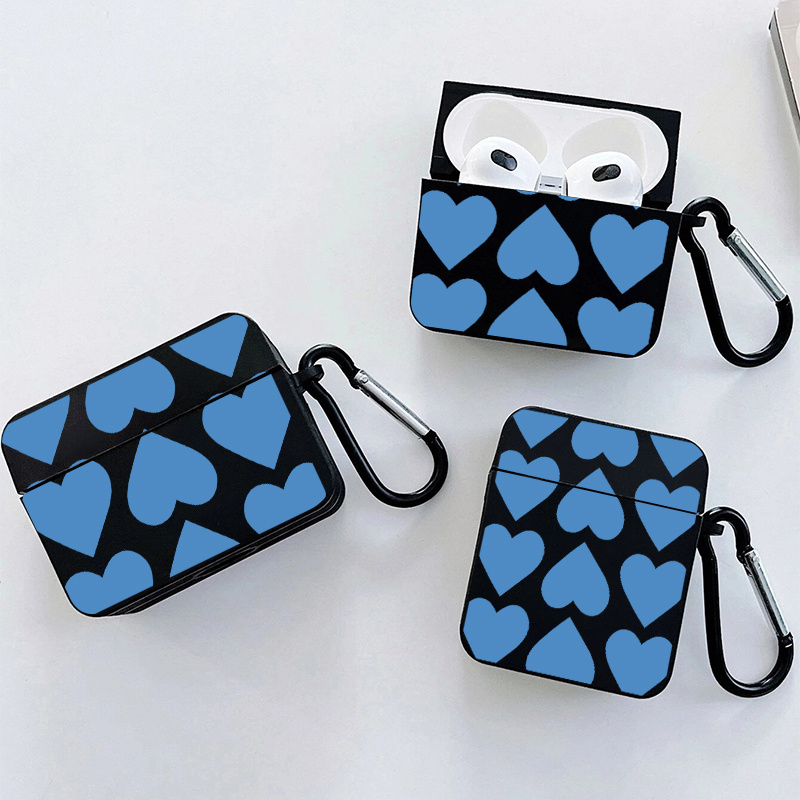 

Blue Heart Graphic Pattern Headphone Case For Apple Airpods1/2, Airpods3, Airpods Pro Airpods Pro (2nd Generation)