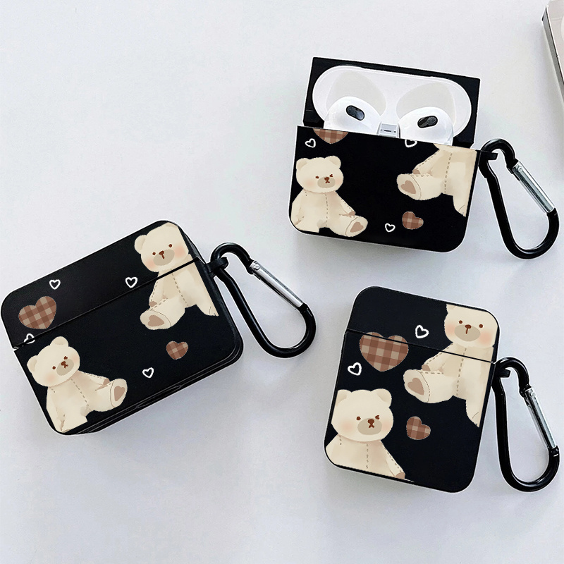

Bear & Grid Love Graphic Pattern Headphone Case For Apple Airpods1/2, Airpods3, Airpods Pro Airpods Pro (2nd Generation)