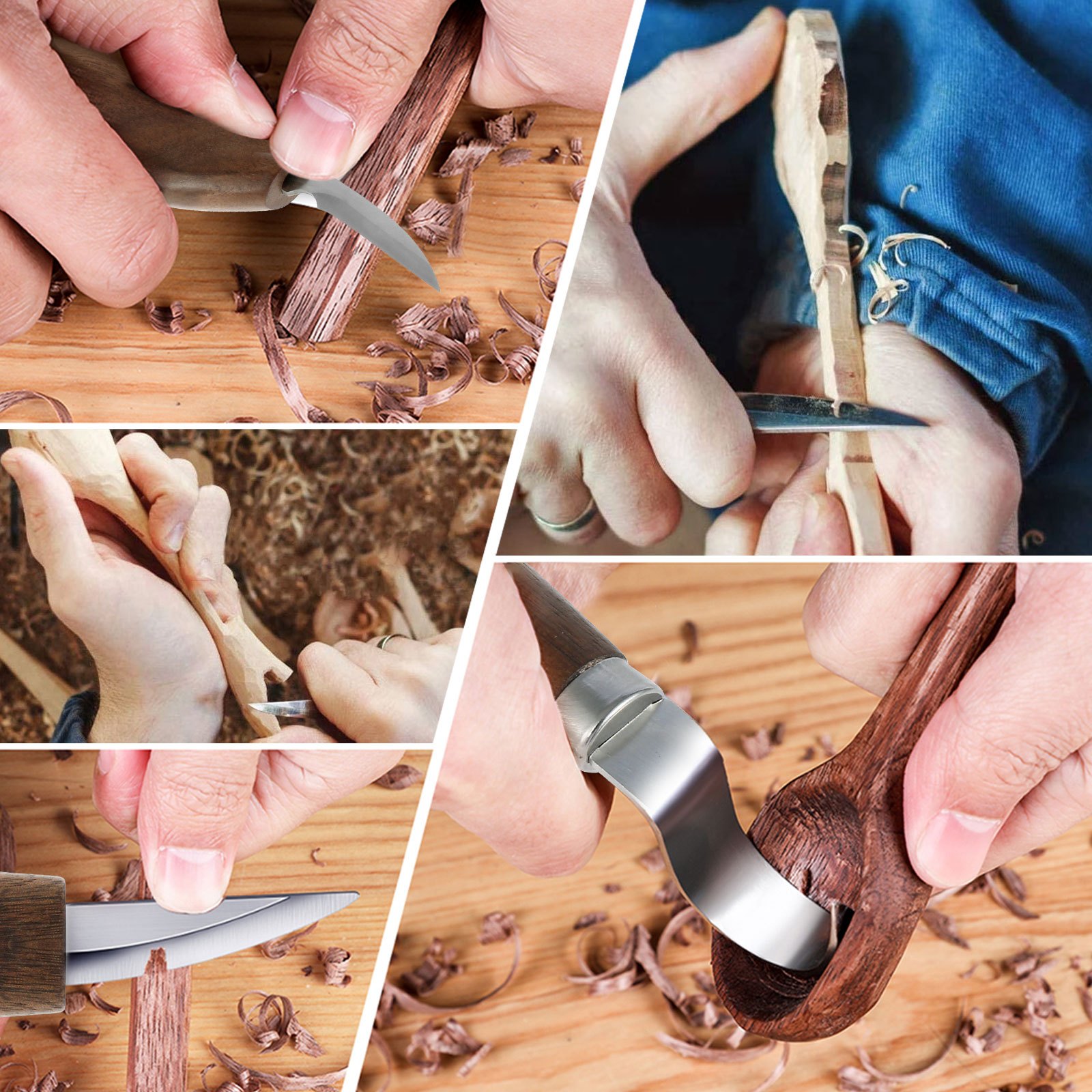 Chisel Woodworking Cutter Hand Tool Set Wood Carving Knife DIY Peeling  Woodcarving Sculptural Spoon Knife Sharpener Accessory