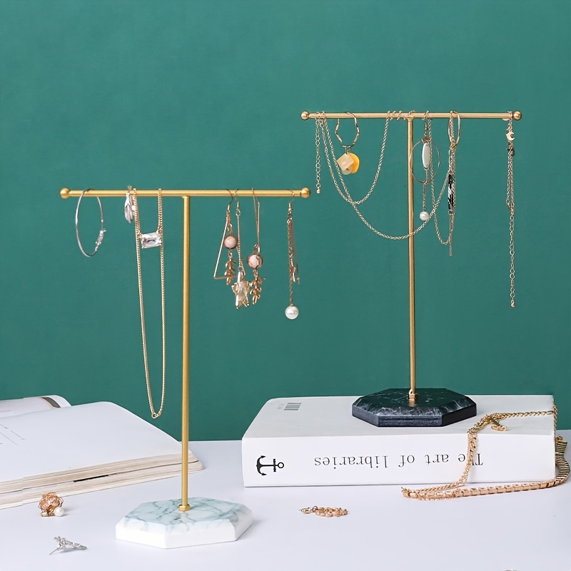 Marble Pattern T-Shaped Earring Display Stand