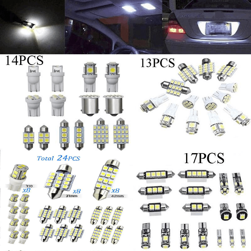 14 Bombillas LED Para Interior De Coche, Luz Interior E Maletero