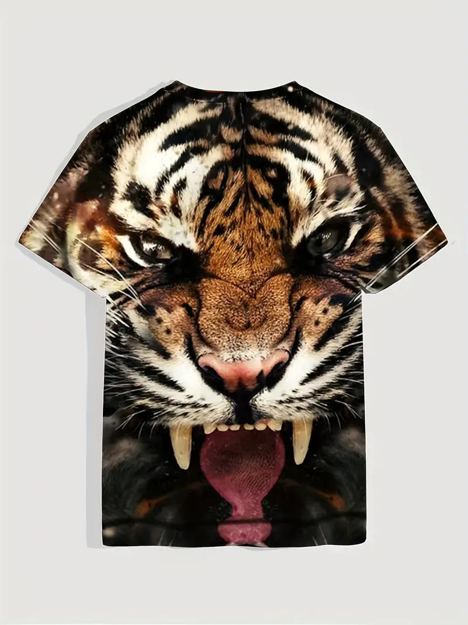 Men's Graphic T-Shirt 3D Tiger Animal Printed Short Sleeve Running Gym  Workout Casual Tees Fashion Top Crew Neck Top