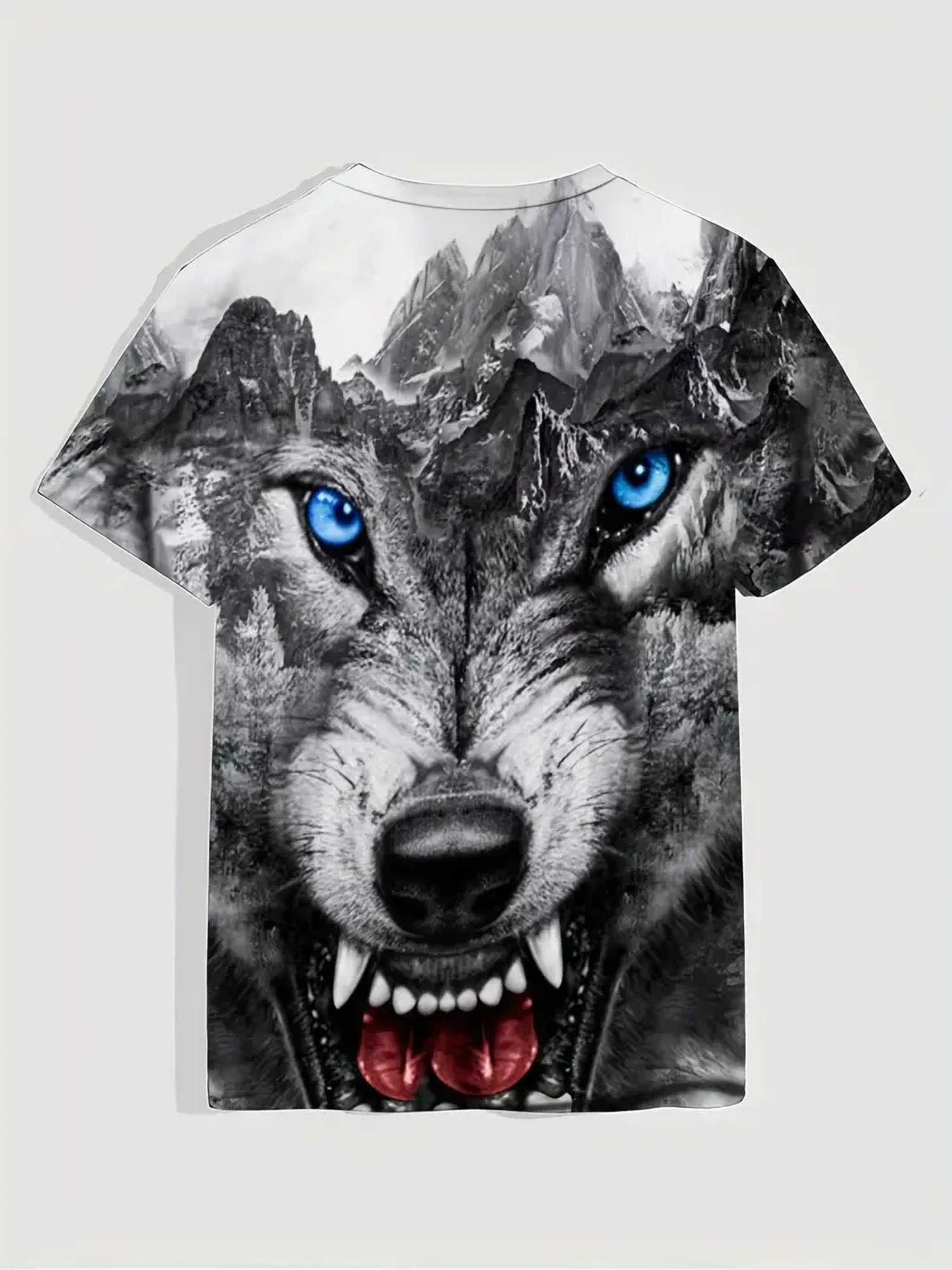 Stylish 3D Digital Mountain & Wolf Pattern Print Graphic T-shirts, Causal  Tees, Short Sleeves Comfortable Pullover Tops, Men's Summer Clothing