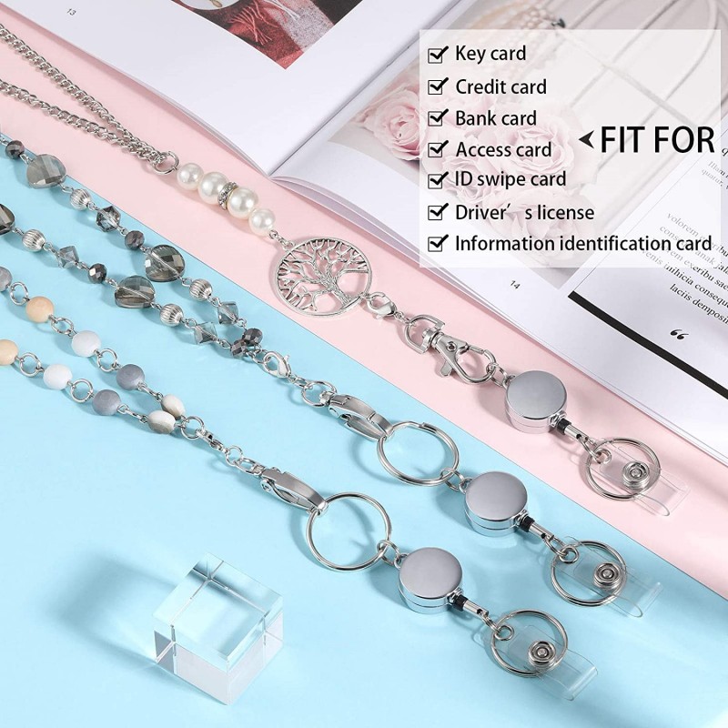 Lanyard Necklace Glass Bead Retractable Lanyard Necklace Id - Temu Canada