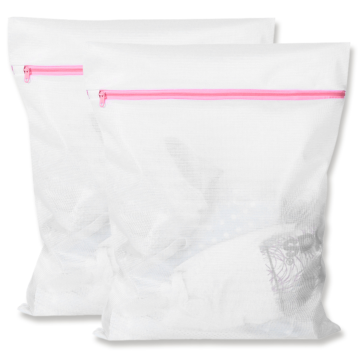 2pcs/Set Thickened Mesh Laundry Bags, Protective Polyester Zipper