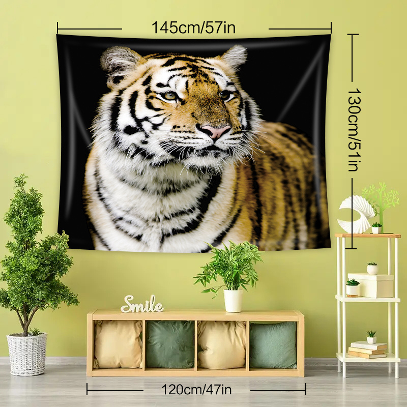 1pc Tapeçaria De Poliéster Com Estampa De Tigre 3d, Pendurada Na Parede  Para Decoração De Sala De Estar, Quarto De Dormir, Decoração De Casa,  Toalha De Praia, Com Pacote De Instalação Grátis 