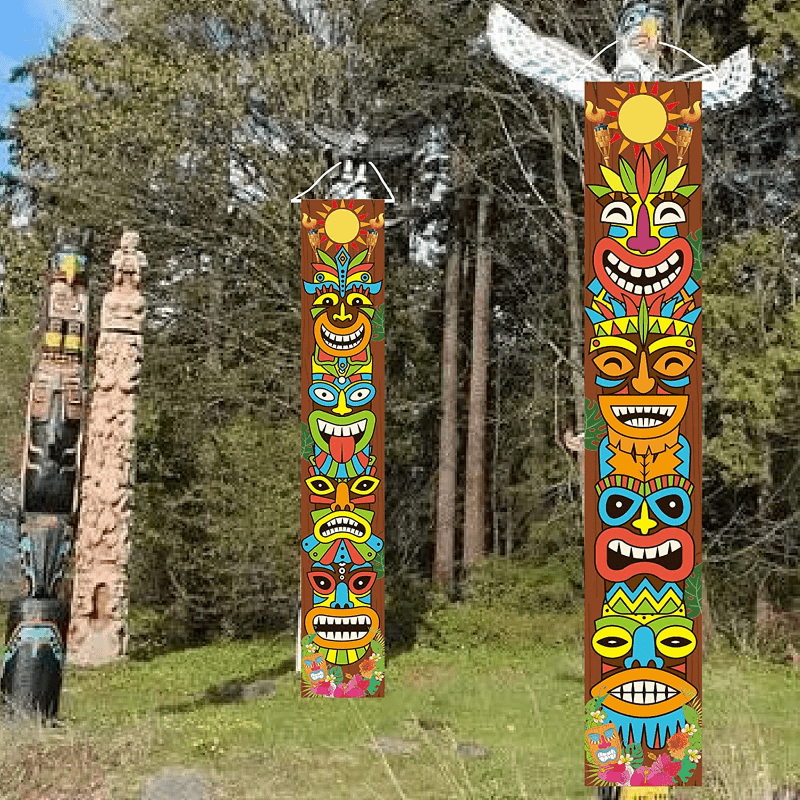  Luau Party Decorations Tiki Totem Door Banner Sign 3pcs Tiki  Banner Luau Porch Hawaiian Cover for Aloha Hawaii Luau Tropical Moana  Birthday Carnival Party Wall Hanging Outdoor Decor Gift : SuproBarware