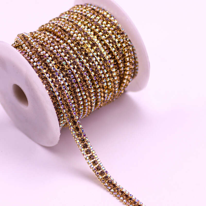 Rhinestone Diamond Gold Cups / AB / 2MM 3MM – Daily Charme