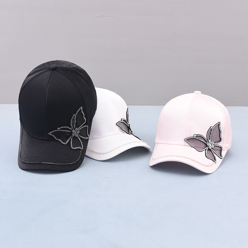 Summer hats for Women Fashion Designer Rhinestone Baseball Cap for