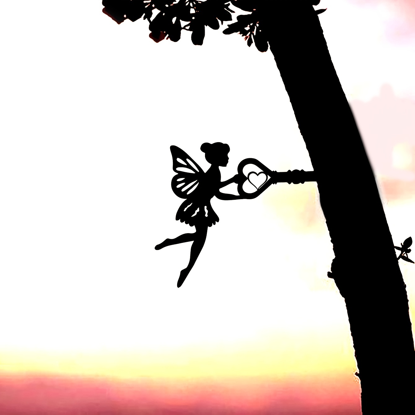 Fairy Silhouette Statue Garden Fairy Key Shape Stakes Metal - Temu