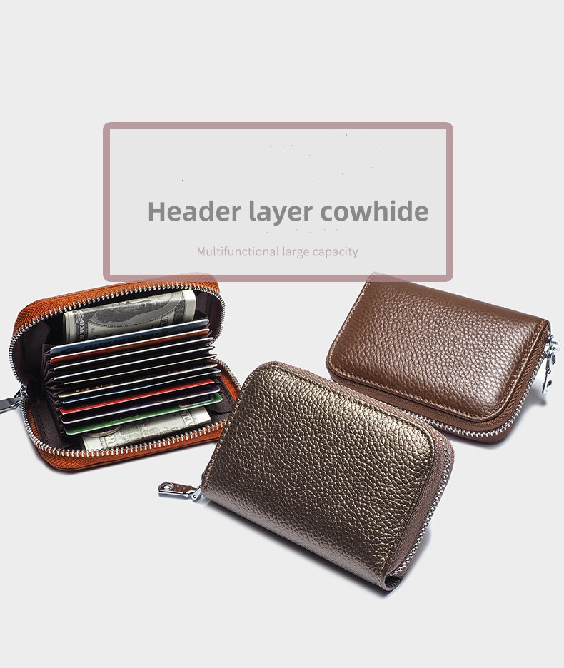 New fashion wallet header layer cowhide men's business long wallet