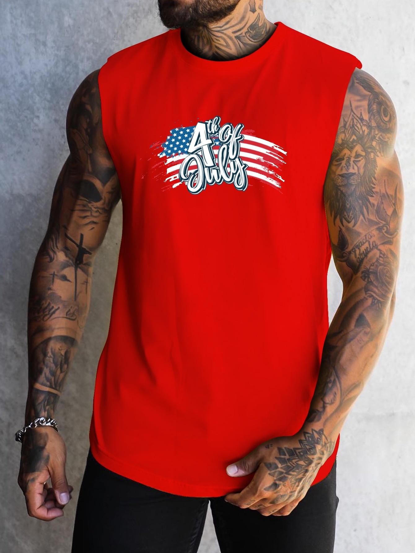  American Casual Camisetas sin mangas para hombre