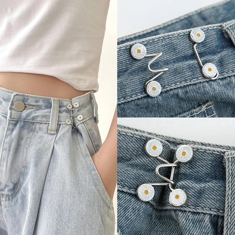Jean Tightener Button 2PCS Cartoon Bear Pants Waist Belt Tighteners  Clothing Accessories Tighten Buckles For Jeans Pants Dress