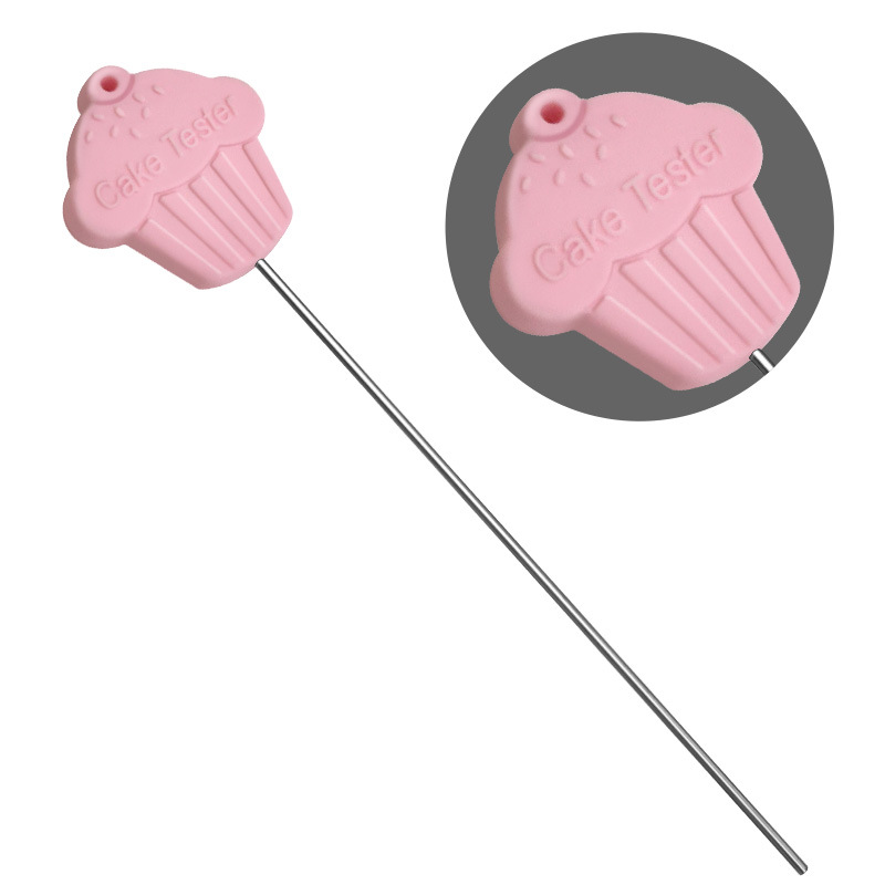 1pc Pink 304 Stainless Steel Cake Tester Cake Probe Cake Biscuit Baked Test  Needle Baking Diy Tool