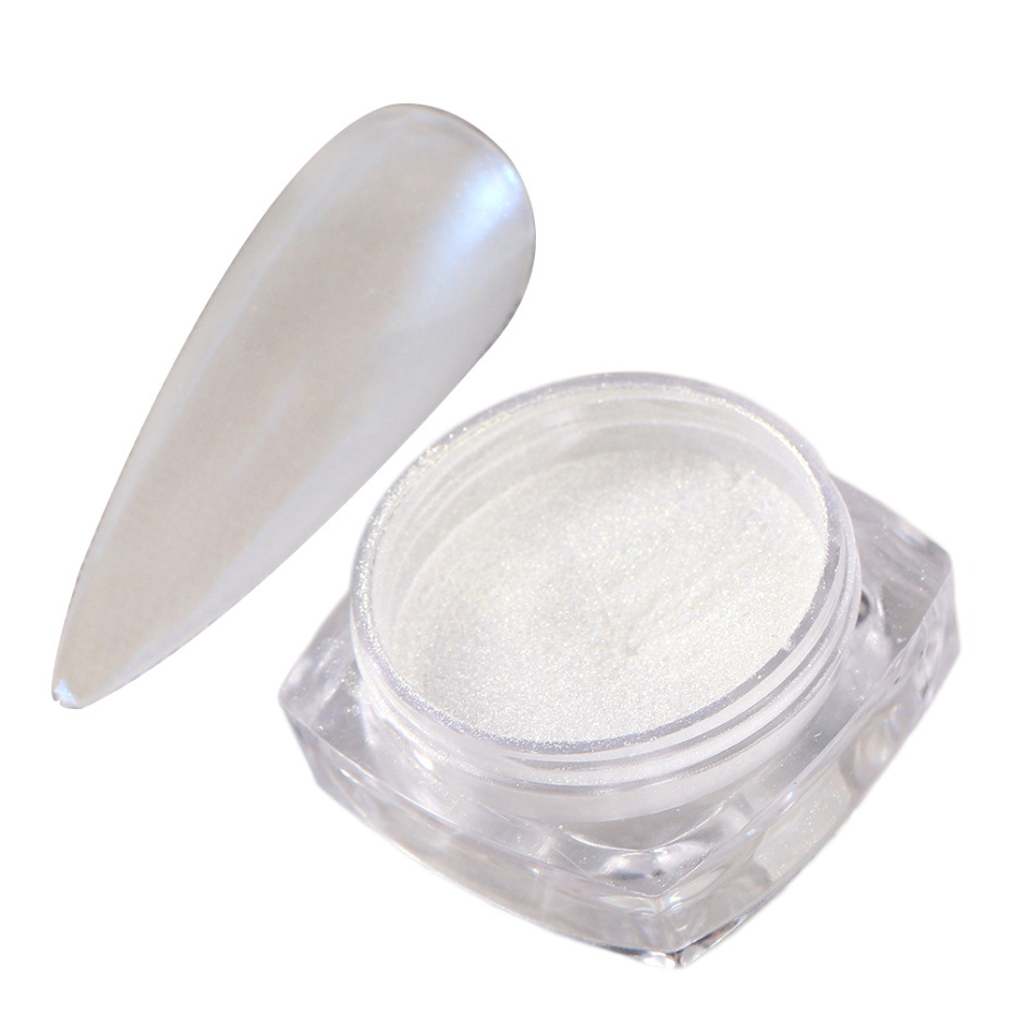 White Chrome Powder Pearl Shimmer Chrome Powder With Mirror Effect