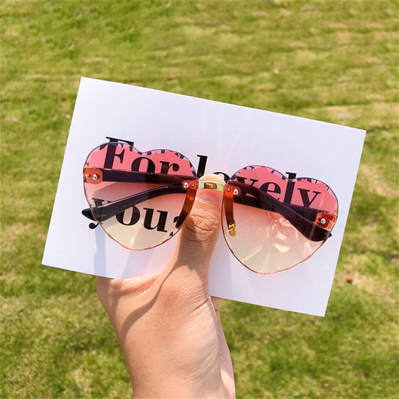 Cute Heart-shaped Frameless Sunglasses For Kids - Uv Protection For Boys  And Girls - Temu South Korea