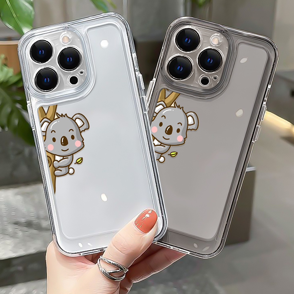 

Cute Cartoon Koala Transparent Black Lens Phone Case - Fits Iphone 14 Pro Max/14 Plus/14 Pro/14, 13 Pro Max/13 Mini/13 Pro/13, 12 Pro Max/12 Mini/12 Pro/12, 11 Pro Max/11 Pro/