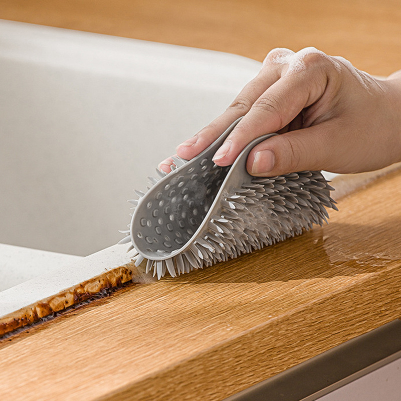 Kitchen Cleaning Brush, Silicone Dishwashing Brush, Fruit Vegetable Dish Pot  Pan Sponge Scrubber, For Household Cleaning Tools - Temu