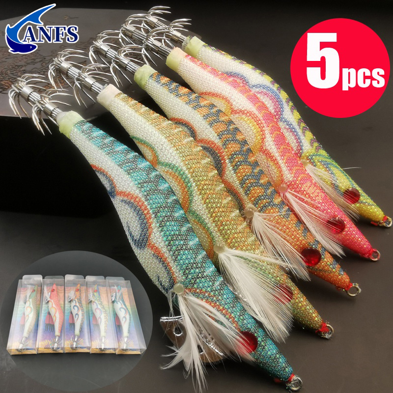 Baits Lures Fishing Lure Luminous Wood Shrimp Squid Jig Hook With Box  Artificial Octopus Cuttlefish Saltwater Hard Bait 230113 From Yujia09,  $17.92