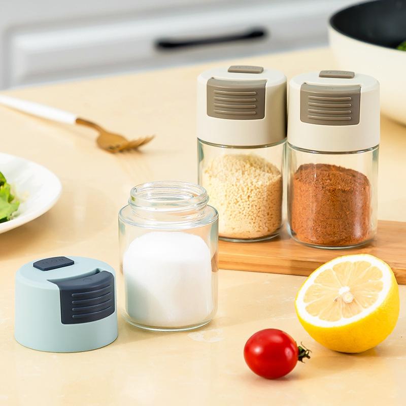 Adjustable Seasoning Shaker Glass Spice Jars 100ml Stainless Steel Lid Salt  Pepper Shaker Dispenser Refillable New