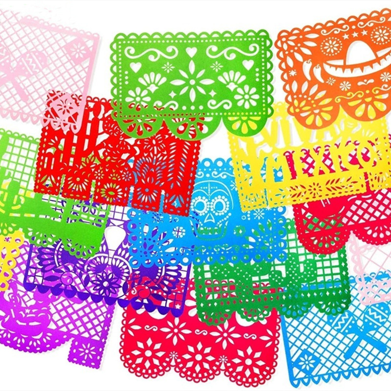 Mexican Fiesta Party Decorations, 5 Pk Papel Picado Banners