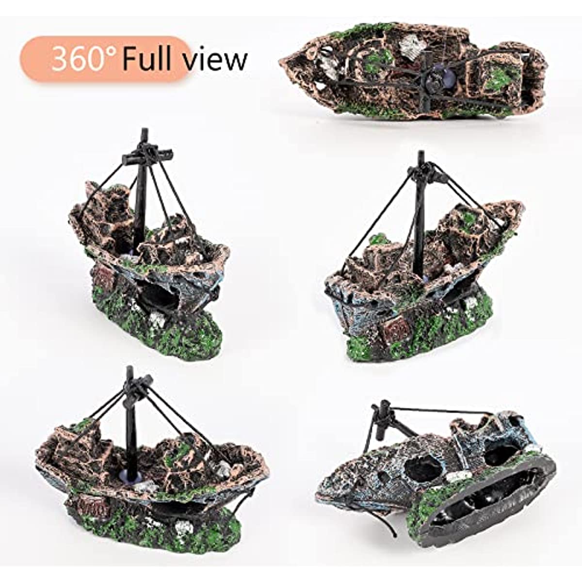 The Pirate Ship Aquarium Decoration Accessories Fish Tank Shipwreck