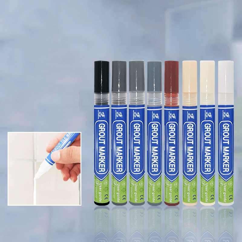 Grout Pen White Tile Grout Paint Marker: Waterproof Tile Grout Colorant and Sealer Pen for Cleaner Looking Floors & Whitener Without Bleach - Narrow