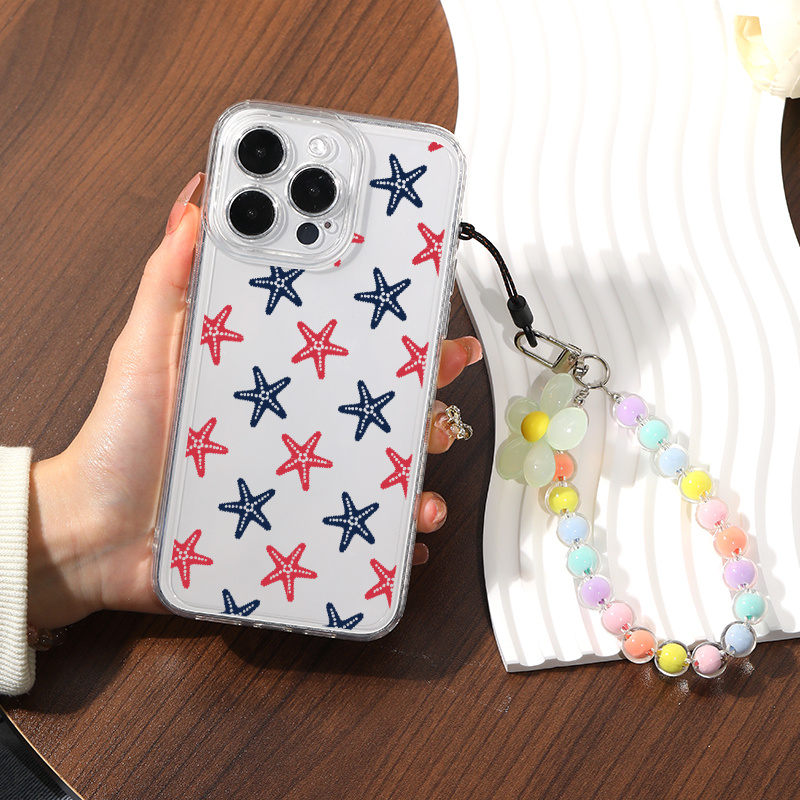 Colorful Seahorse Star Graphic Pattern Print Protective Phone Case