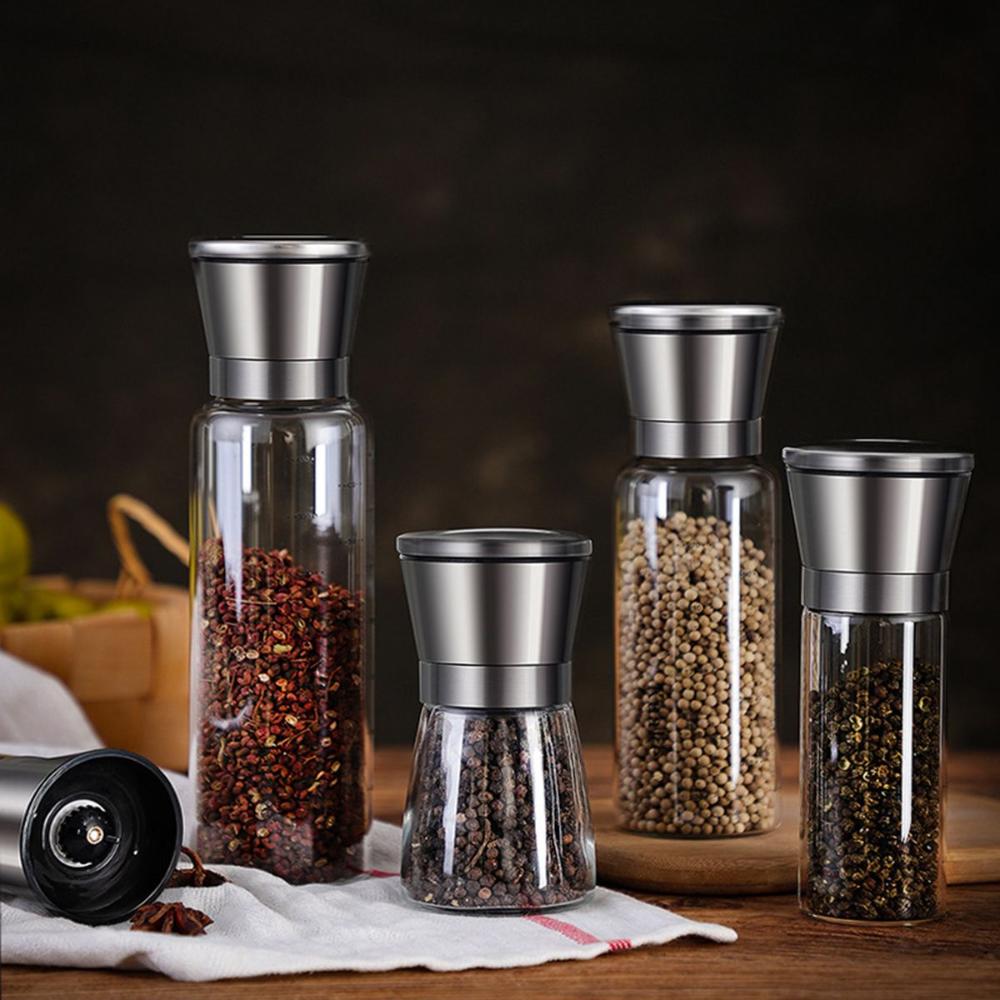 Salt and Pepper Grinder Manual Wood Grinder Machine Herb Spice Grinder  Adjustable Coarseness Kitchen Tools