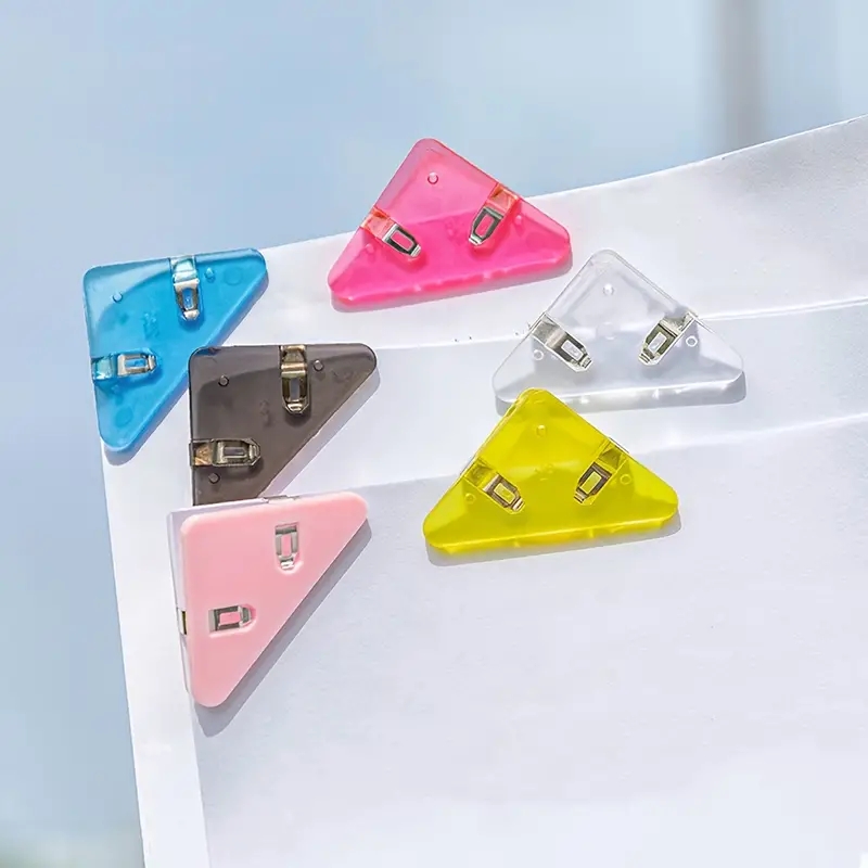 Triangle Binder Transparent File Corner Clip Document Book - Temu