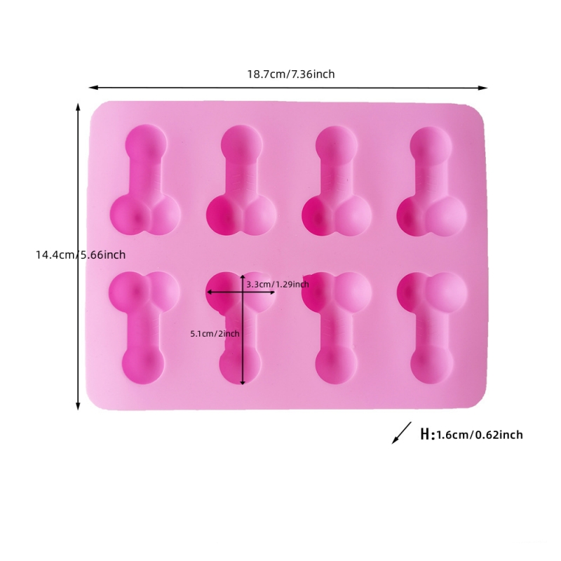 Funny Penis Chocolate Mold 8 Cavity 3d Silicone Mold Dick - Temu
