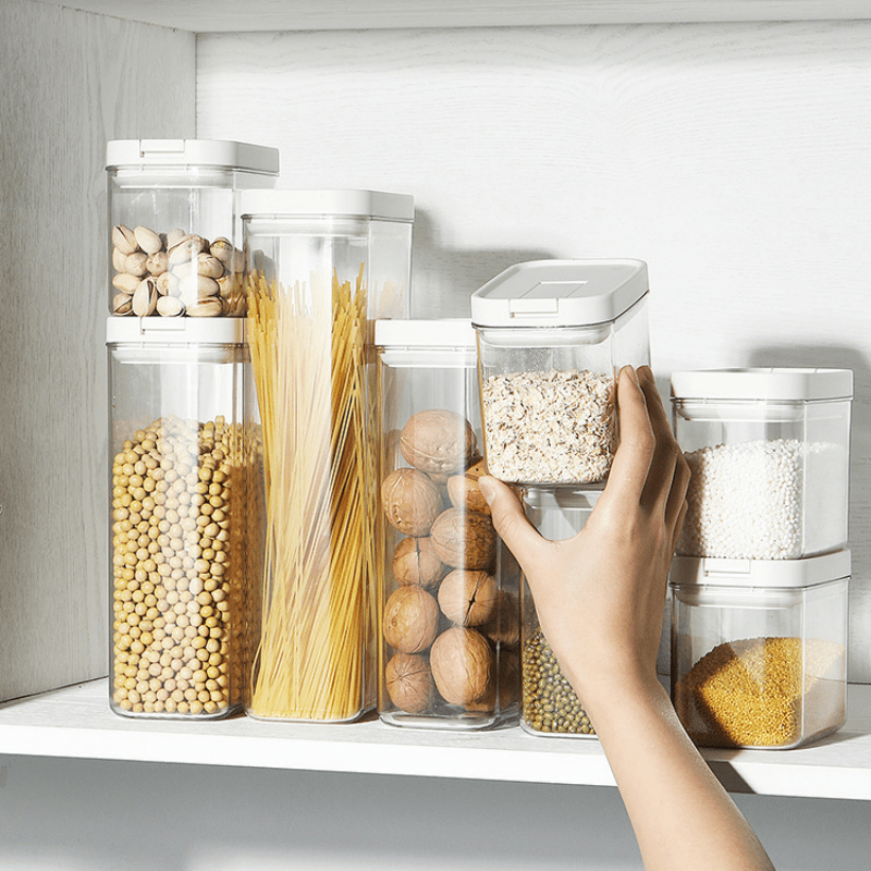 Food Storage Containers With Rotating Lids, Airtight Jars Storage Box, For Pantry  Organization And Storage, Canning Cereal, Rice, Pasta, Flour And Sugar,  Home Kitchen Supplies - Temu