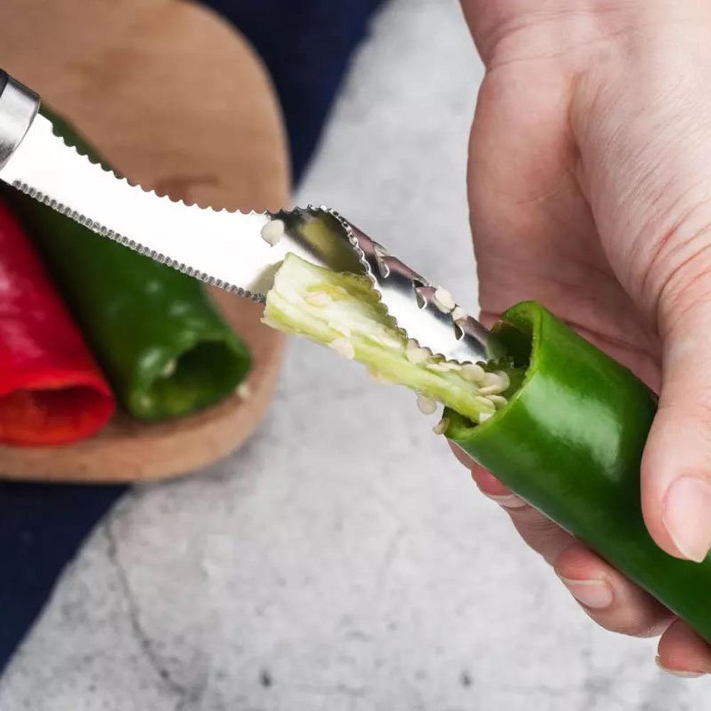 HOW TO SLICE GREEN BELL PEPPER WITH KNIFE OR VEGETABLE SLICER 