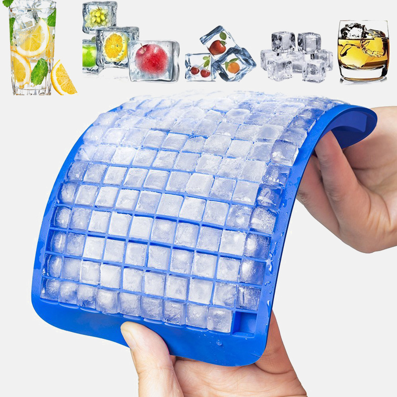 1pc Silicone Ice Maker Cup, Simple Blue Silicone Ice Cube Maker For Kitchen