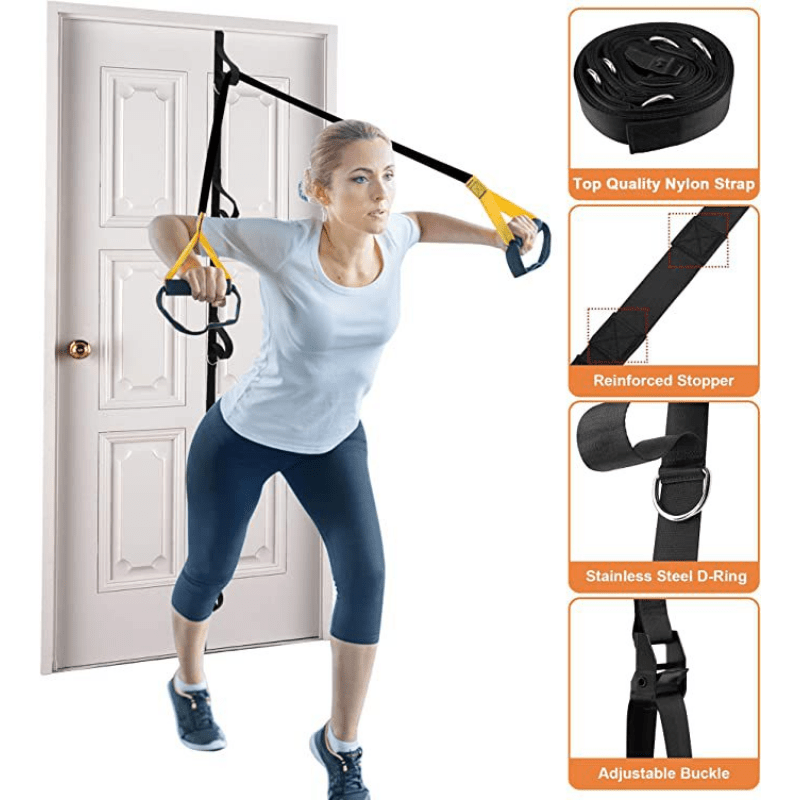 Acheter Sangle d'entraînement élastique pour Fitness à domicile, bande de  résistance sur porte, ancre, corde de traction, boucle de porte