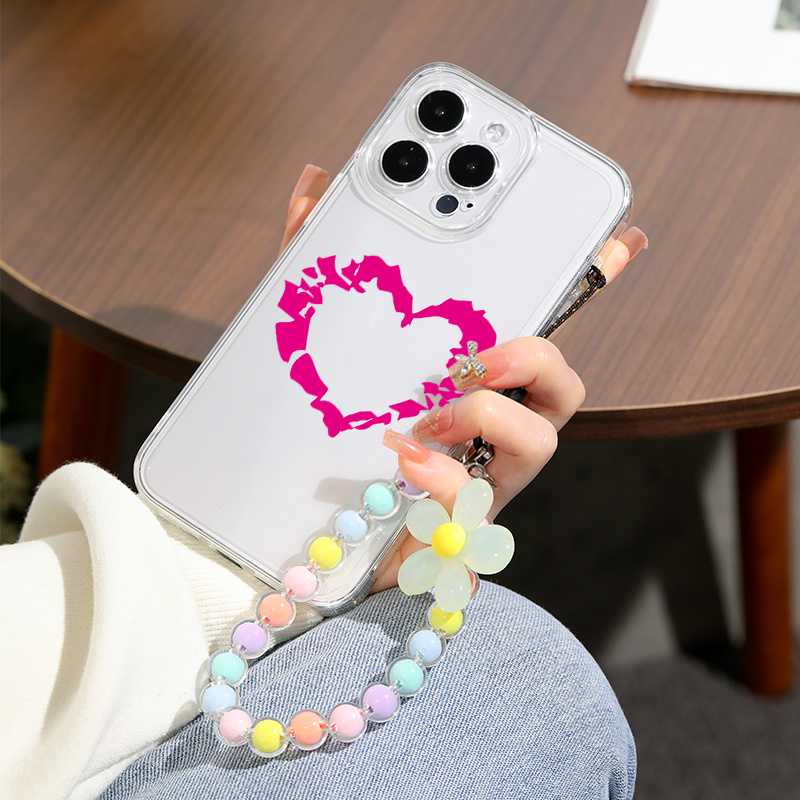 Funda Teléfono Silicona Patrón Gráfico Corazón Roto Púrpura - Temu