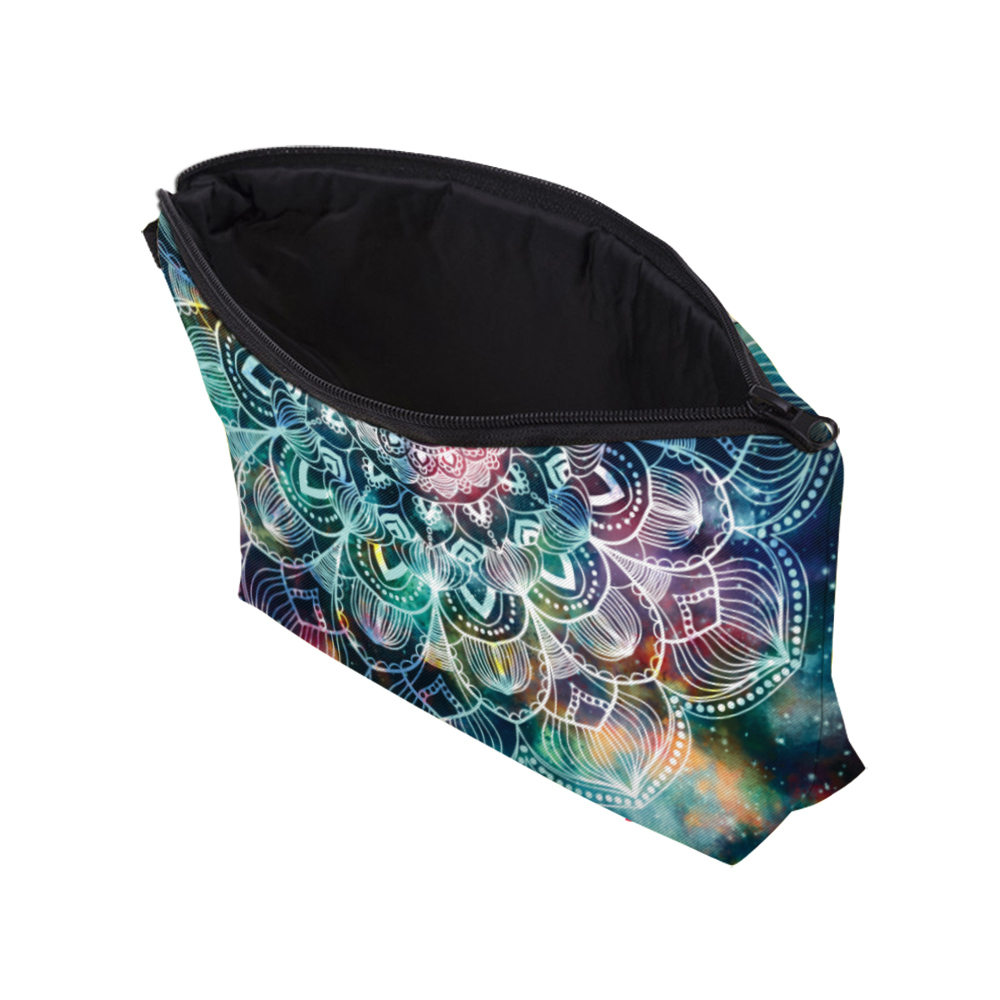3D Galaxy Mandalora Makeup Pouch - Vibrant Cosmic Pattern Polyester Cosmetic Bag with Zipper, Portable Organizer for Travel & Gifts, Ideal for Holidays, Travel Organizer|Vibrant Cosmic Design|Zippered Pouch, Makeup Pouches