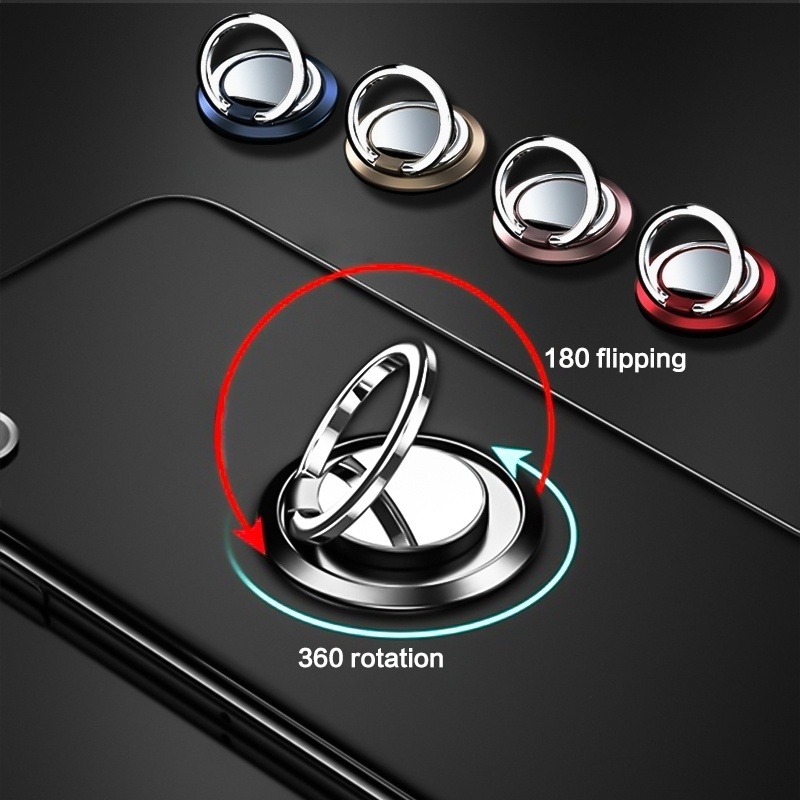  Soporte de anillo para teléfono, soporte de dedo de 360°,  agarre de metal para teléfono para montaje magnético en coche, soporte  plegable para teléfono celular compatible con la mayoría de teléfonos