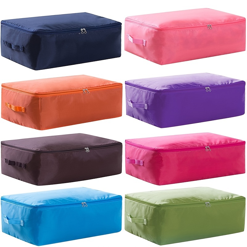 

Solid Color Zipper Storage Bag, Versatile Organizer, Portable Container For Wardrobe