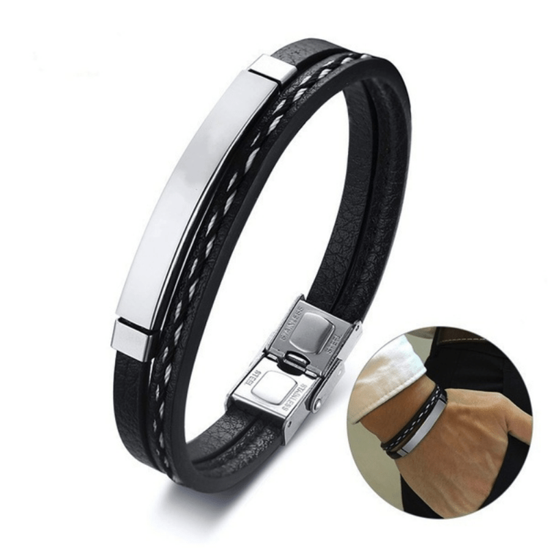 Couple Bracelets Hematite Leather Cord Braid Chain Bracelet Chinese Tai Chi  Alloy Pendant Woven Lover Bracelet Gift - Jewelry & Accessories - Temu