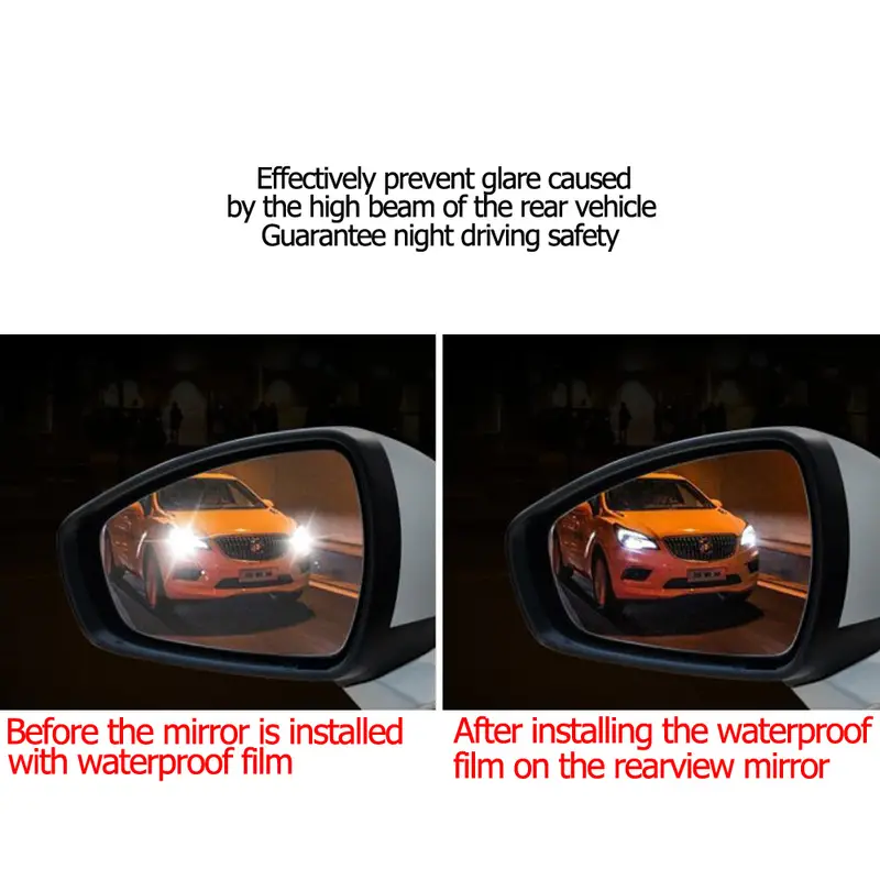 Buy Rainproof Anti-Fog Mirror Film Rear View Pack of 2 (80x80 mm) Online