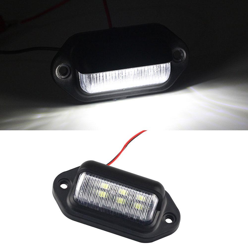 Luz LED para placa de matrícula de coche, Bombilla blanca para SUV,  remolque, furgoneta, camión, 1/2 piezas, 6 LED, B7P6 - AliExpress
