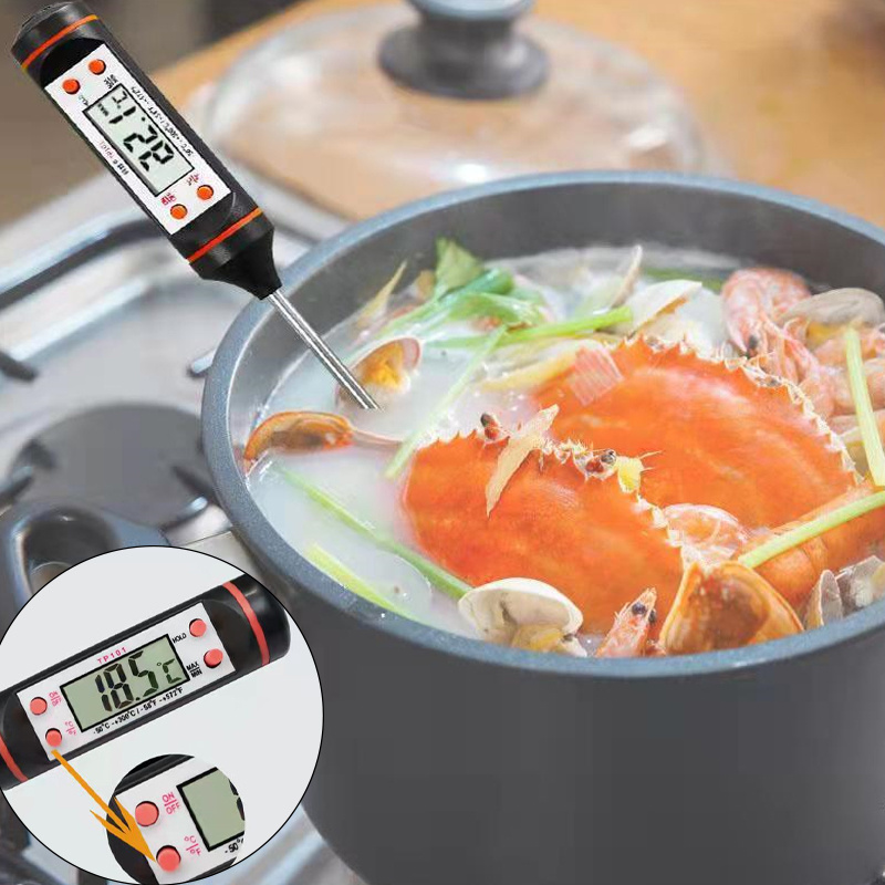 Termómetro de cocina, termómetro digital electrónico de cocina Sonda de  alimentos para carne Agua Leche - Negro